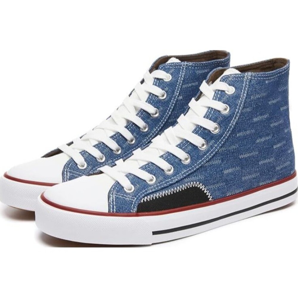 Men's High Top Sneakers Denim Lace-Up Casual Shoes Size 7 Comfortable Party Shop